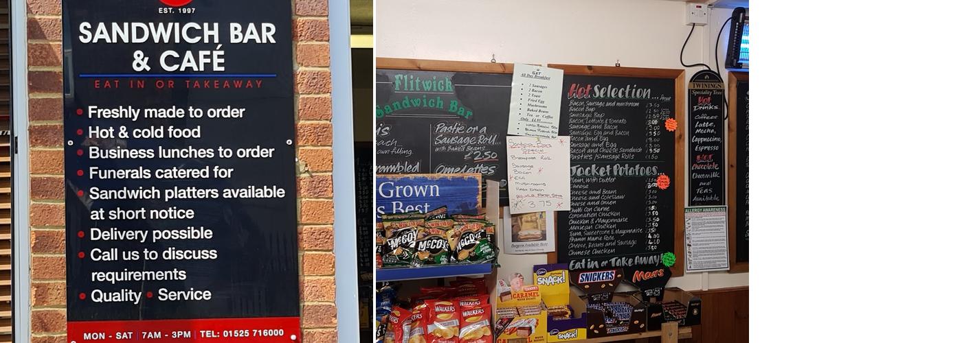 Flitwick Sandwich Bar Menu