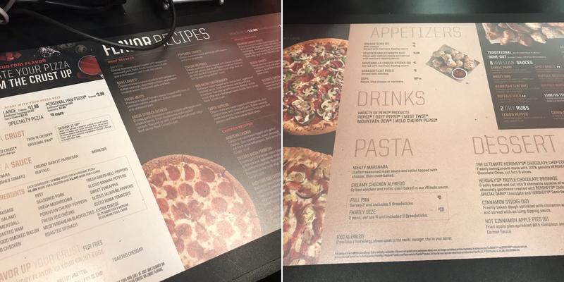 Pizza Hut Menu
