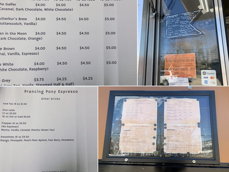 Prancing Pony Espresso LLC Menu