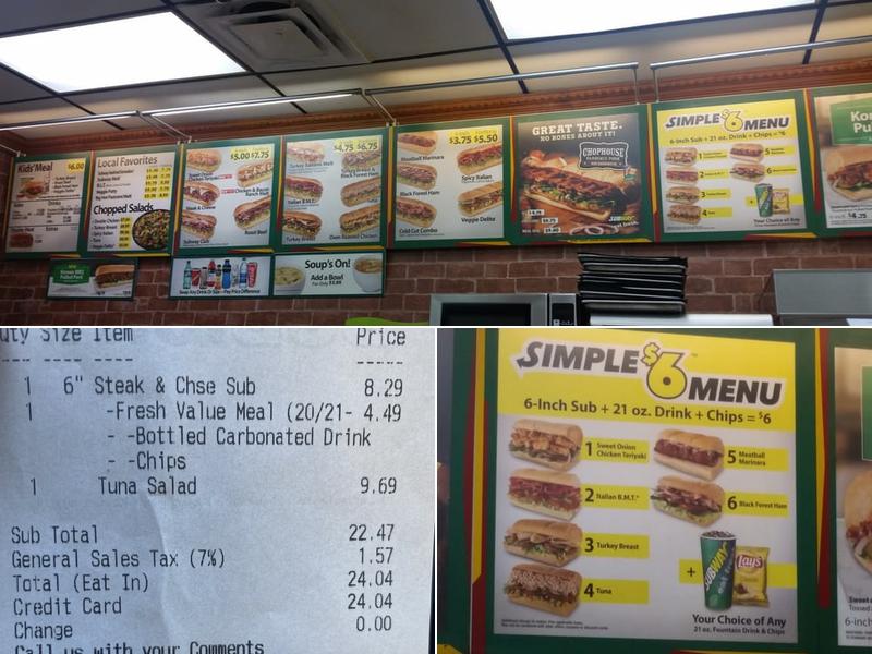 Subway Menu