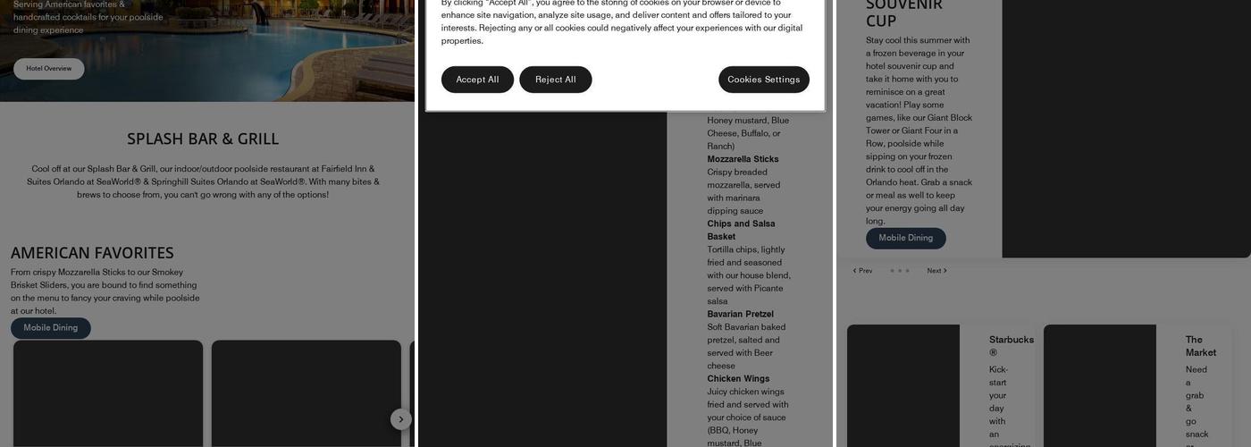 Splash Bar Menu
