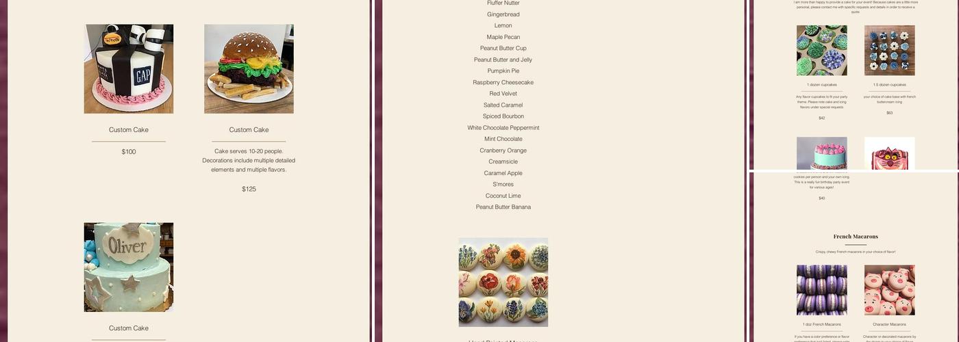 Honeysuckle Sweets Menu