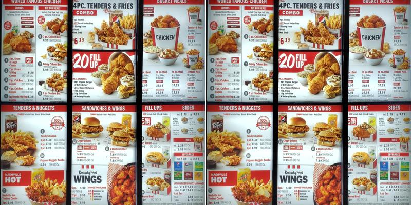 KFC Menu