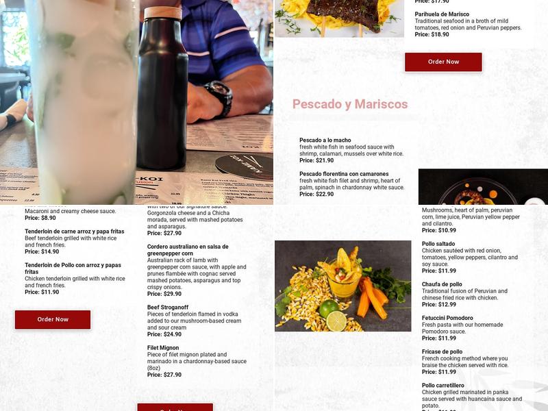 Kami-Koi Peruvian Sushi Fusion Menu