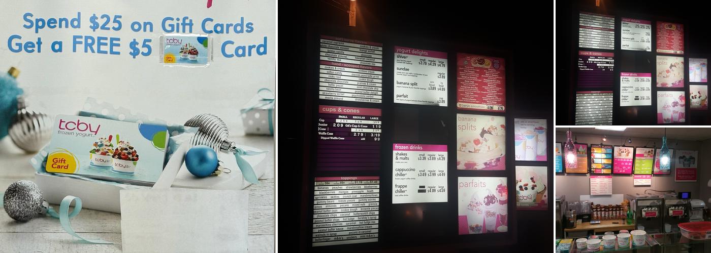 TCBY Menu
