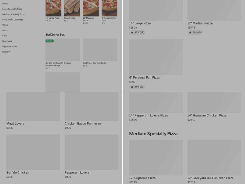 Pizza Hut Menu