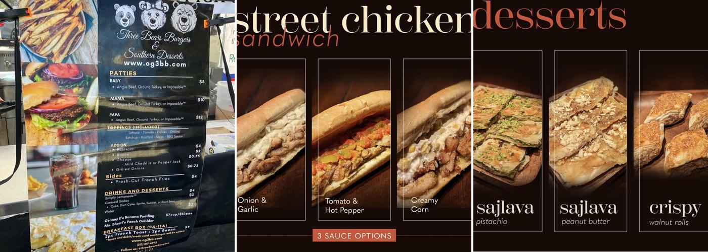 Sharq's Kitchen Menu