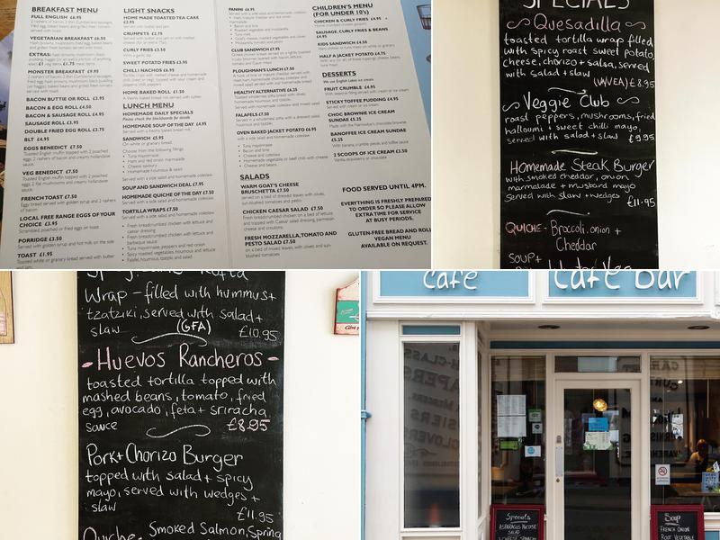 The Narrowbar Cafe Menu