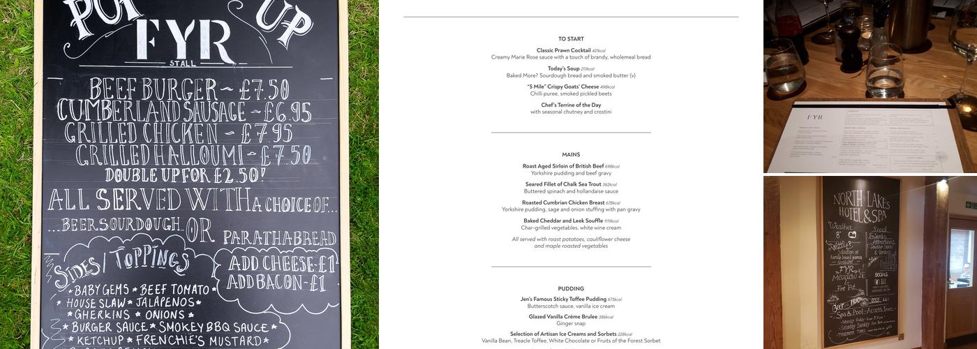 North Lakes Hotel & Spa Menu