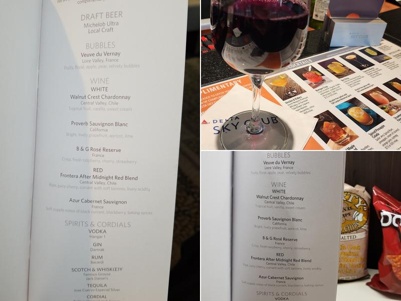 Delta Sky Club Menu