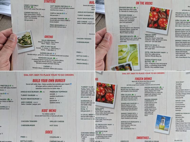 On The Rocks Bar and Grill Menu