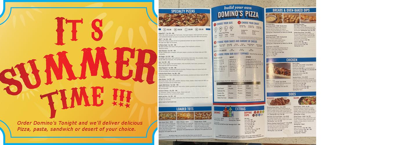 Domino's Pizza Menu
