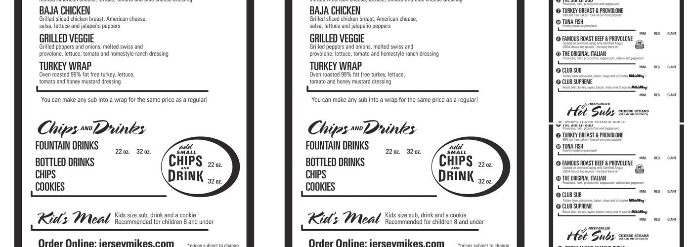 Jersey Mike's Subs Menu