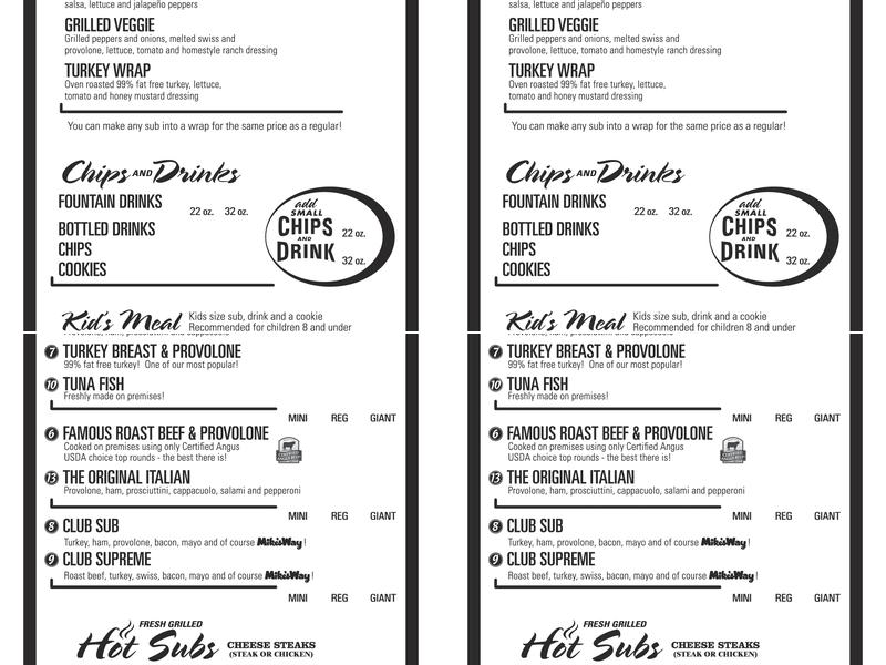 Jersey Mike's Subs Menu