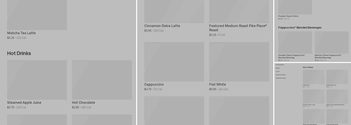 Starbucks Coffee Company Menu