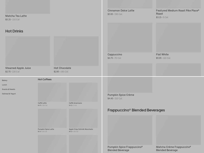 Starbucks Menu