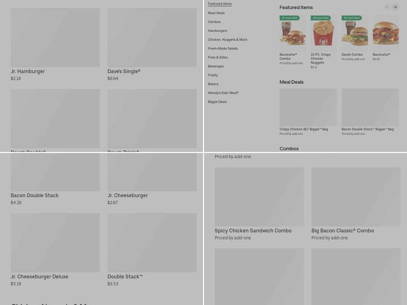 Wendy's Menu