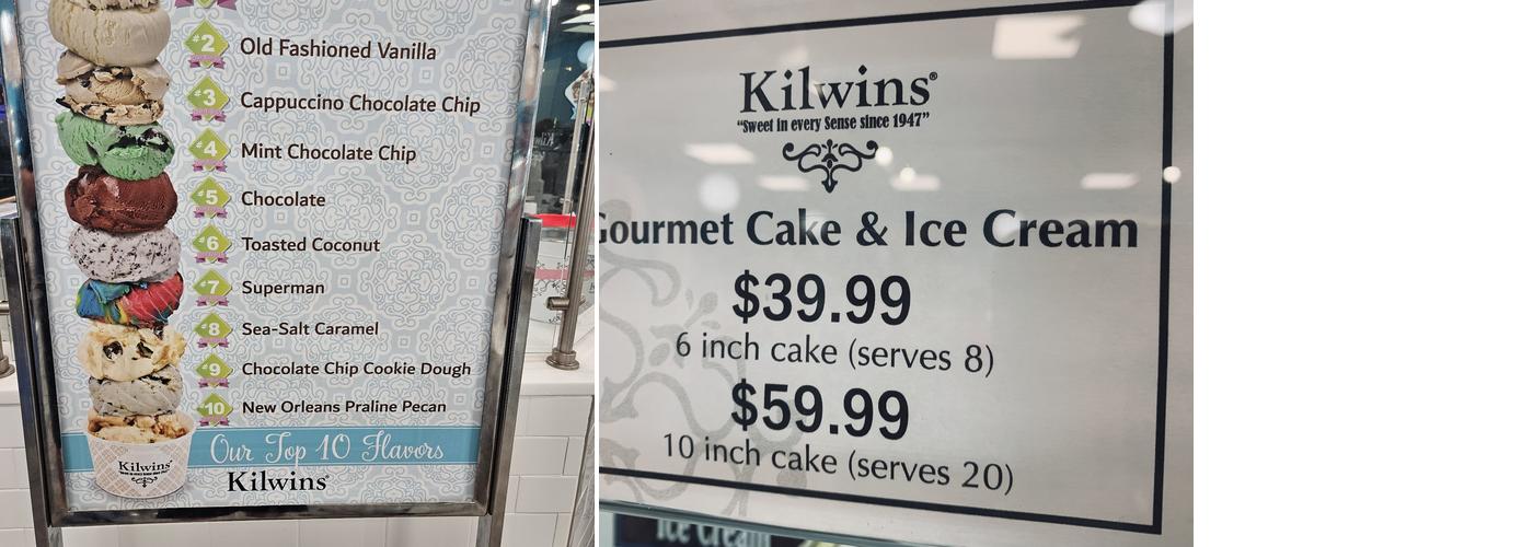 Kilwins Siesta Key Menu