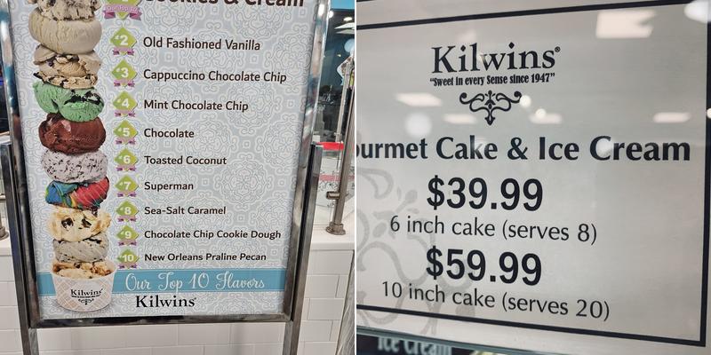 Kilwins Siesta Key Menu