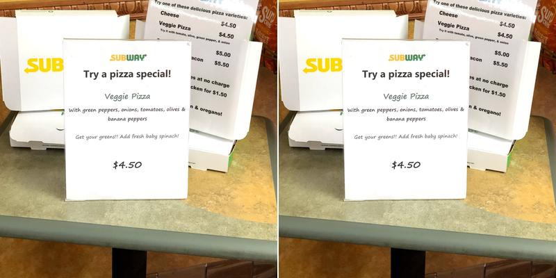 Subway Menu