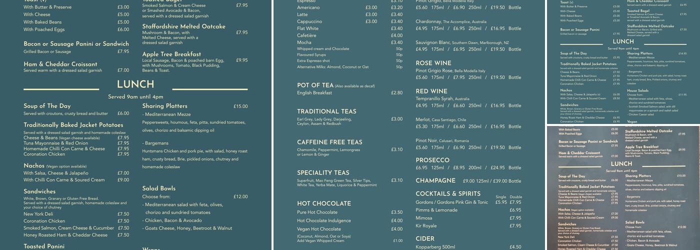 The Apple Tree Coffee Lounge Menu