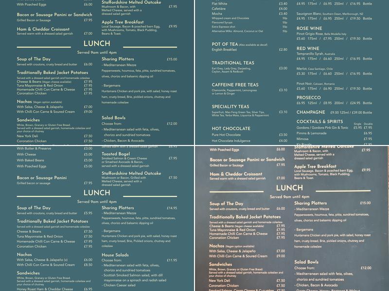 The Apple Tree Coffee Lounge Menu