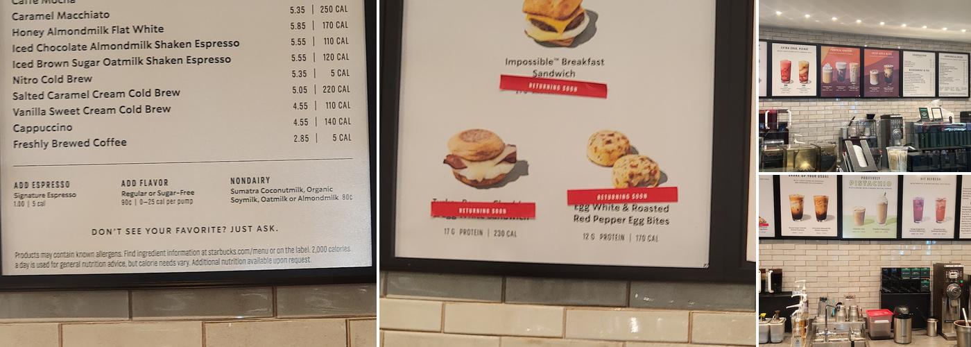 Starbucks Menu