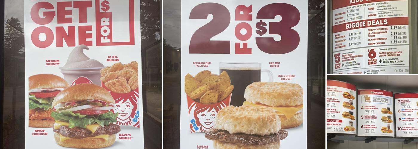 Wendy's Menu