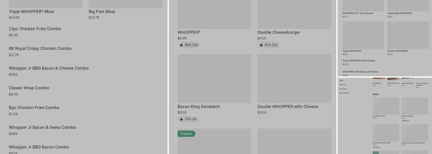 Burger King Menu