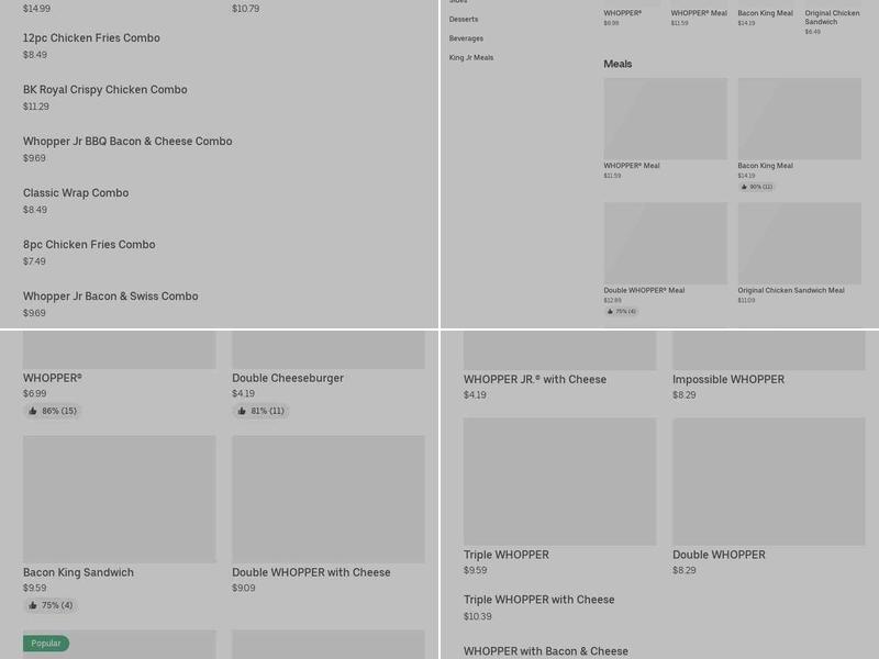 Burger King Menu