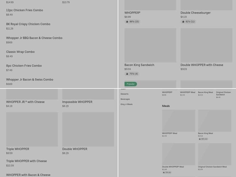 Burger King Menu