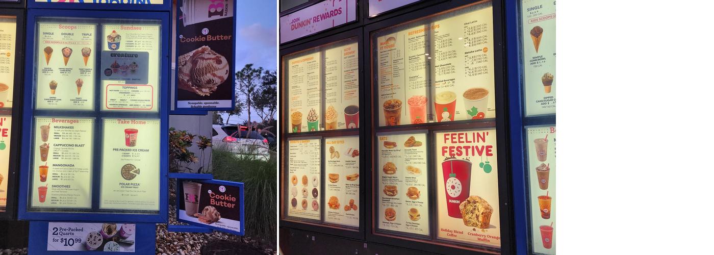 Dunkin' Menu