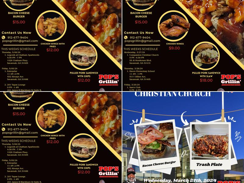 Pop's Grillin' Menu