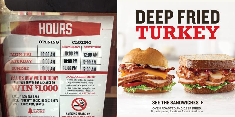 Arby's Menu