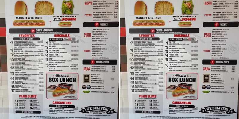 Jimmy John's Menu