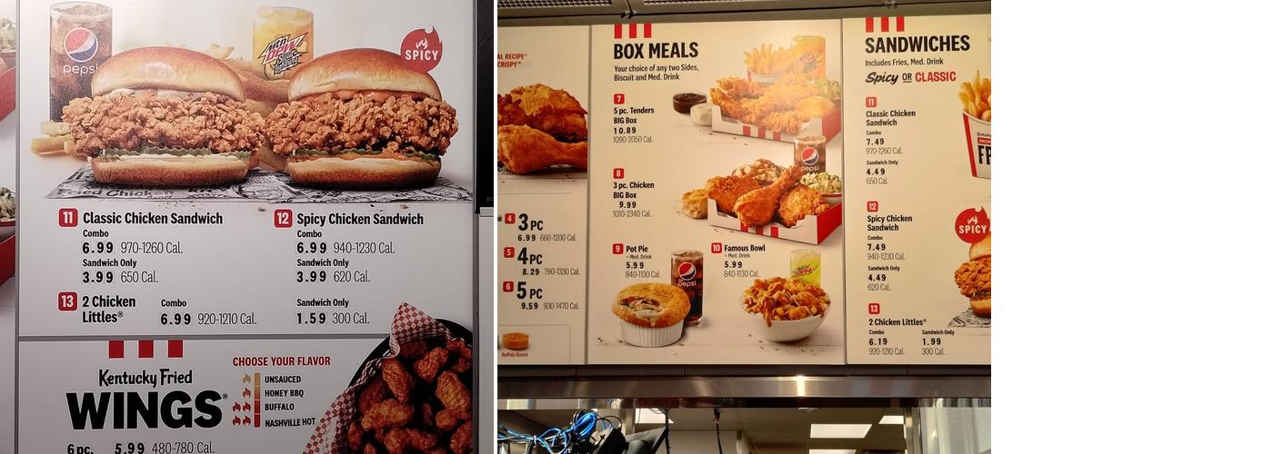 KFC Menu