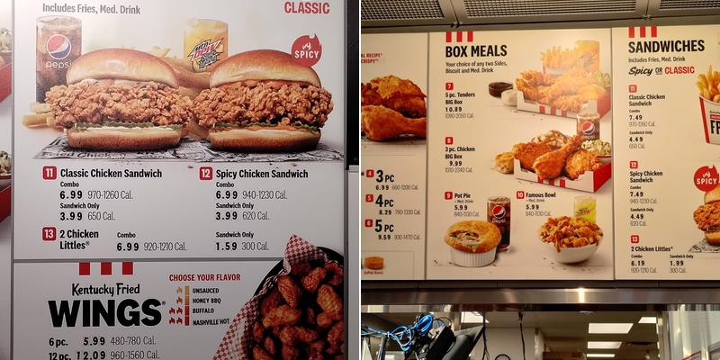 KFC Menu