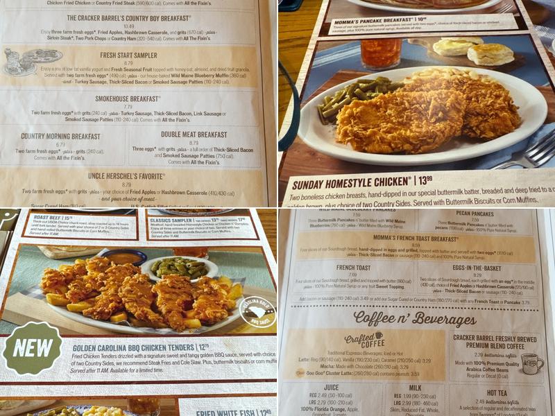 Cracker Barrel Old Country Store Menu