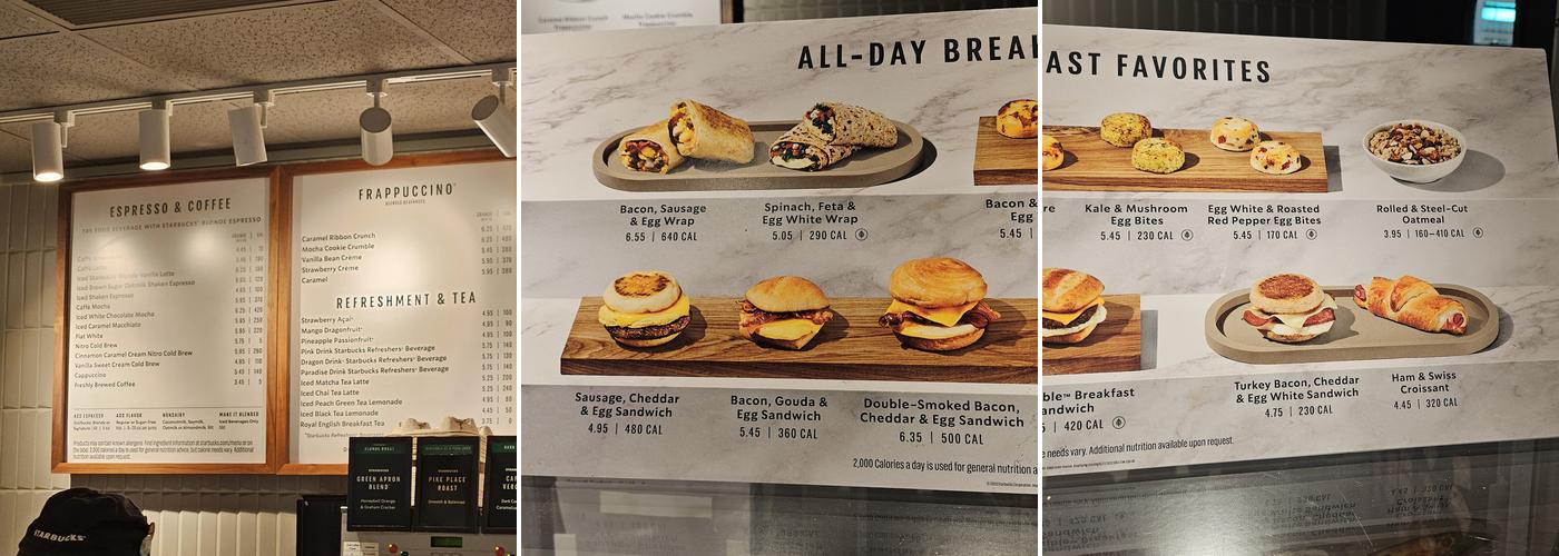 Starbucks Menu