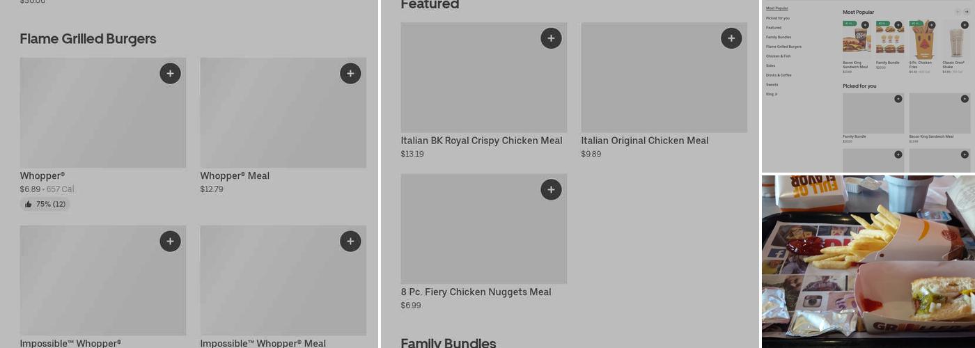 Burger King Menu