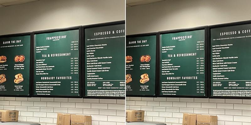 Starbucks Menu