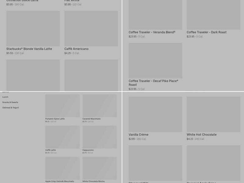 Starbucks Menu