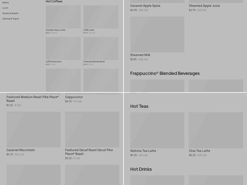 Starbucks Menu