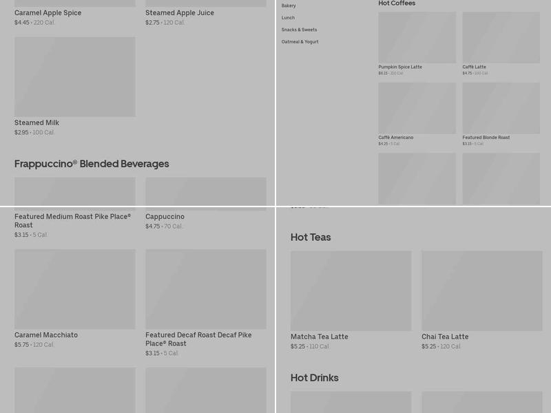 Starbucks Menu