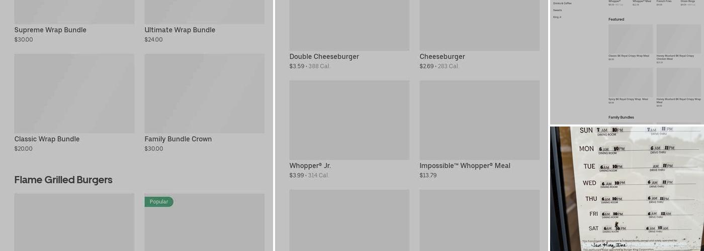 Burger King Menu