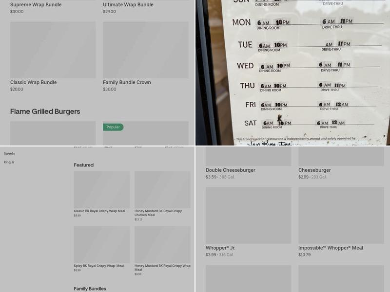 Burger King Menu