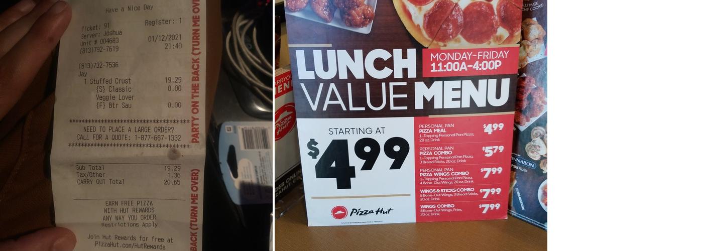 Pizza Hut Menu