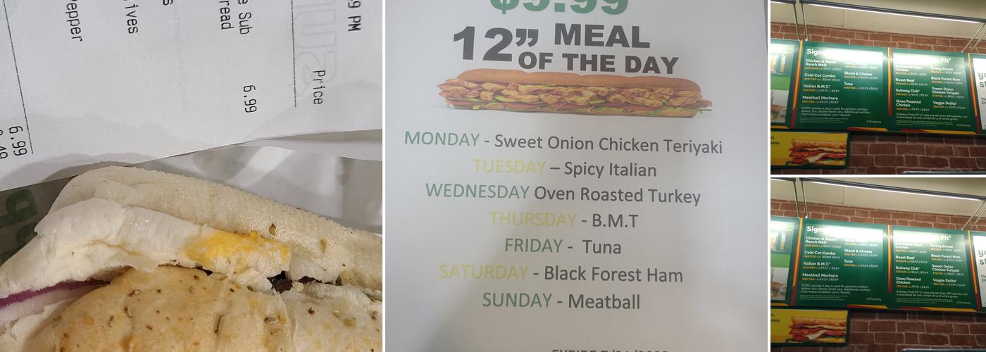 Subway Menu