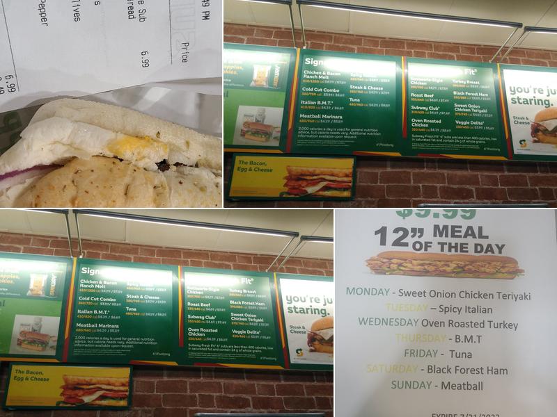 Subway Menu