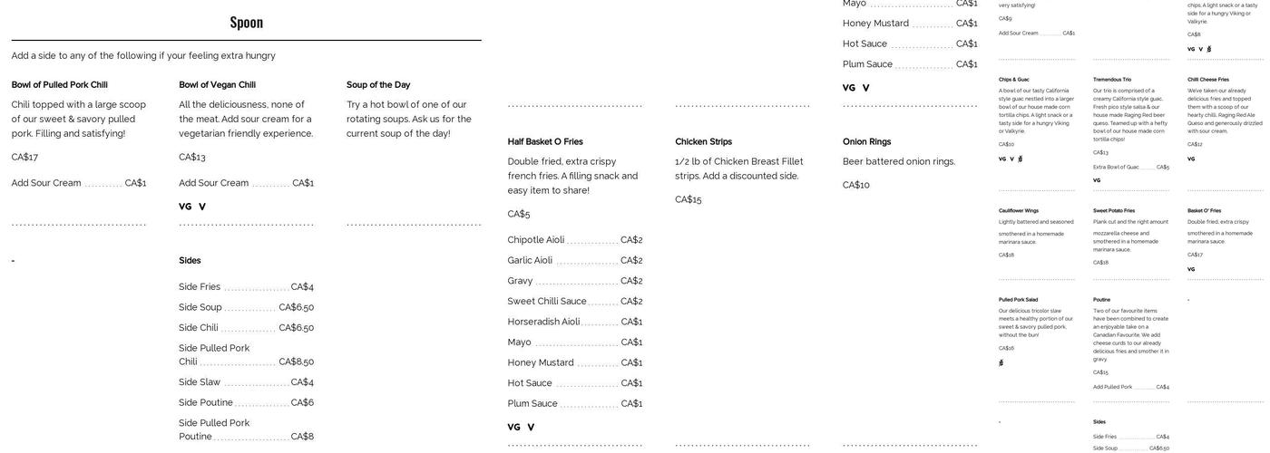 Cask & Cleaver Brewing Menu